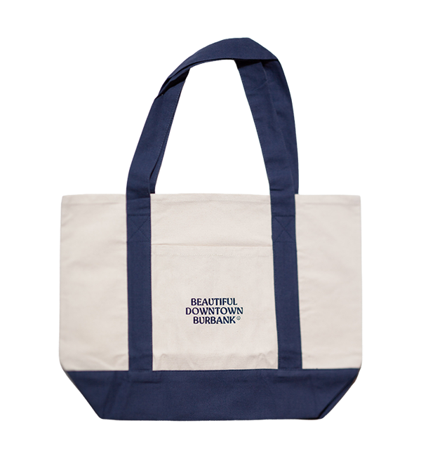 Beautiful Downtown Burbank® Navy Canvas Shopping Tote