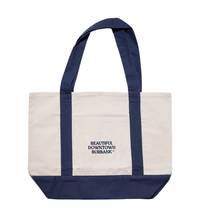 Beautiful Downtown Burbank® Navy Canvas Shopping Tote